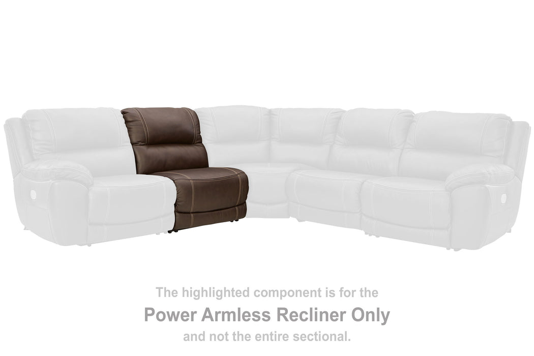 Dunleith - PWR Armless REC w/Adj Headrest - Chocolate - Simple Home Plus