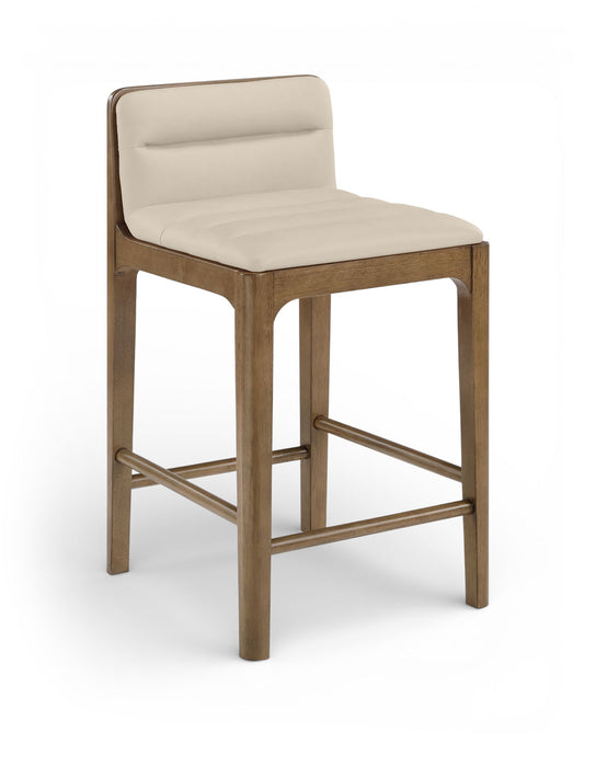 Ellis - Vegan Leather Upholstered Counter Stool (Set of 2) - Brown Base - Simple Home Plus