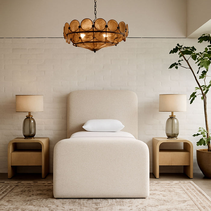 Fira - Linen Textured Fabric Upholstered Bed - Simple Home Plus