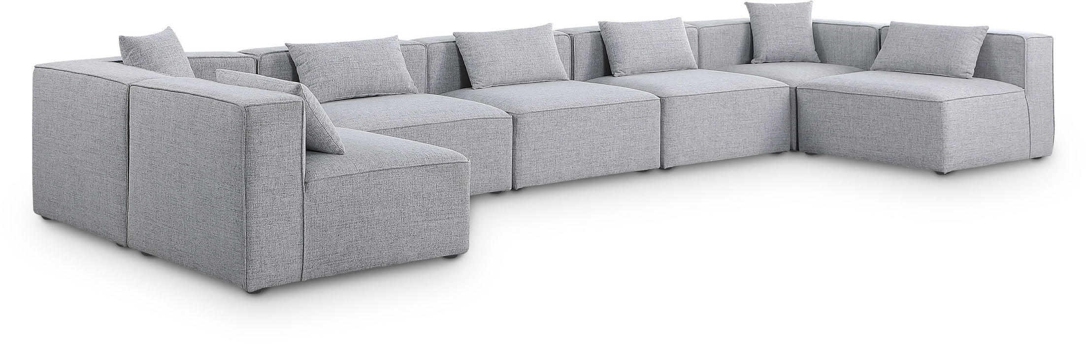 Cube - Linen 7 Piece Modular U-Shaped Sectional - Simple Home Plus