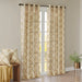 Saratoga - Fretwork Print Grommet Top Window Curtain - Beige / Gold - Simple Home Plus