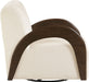 Neria - Chenille Fabric Upholstered Swivel Accent Chair - Painted Brown Base - Simple Home Plus