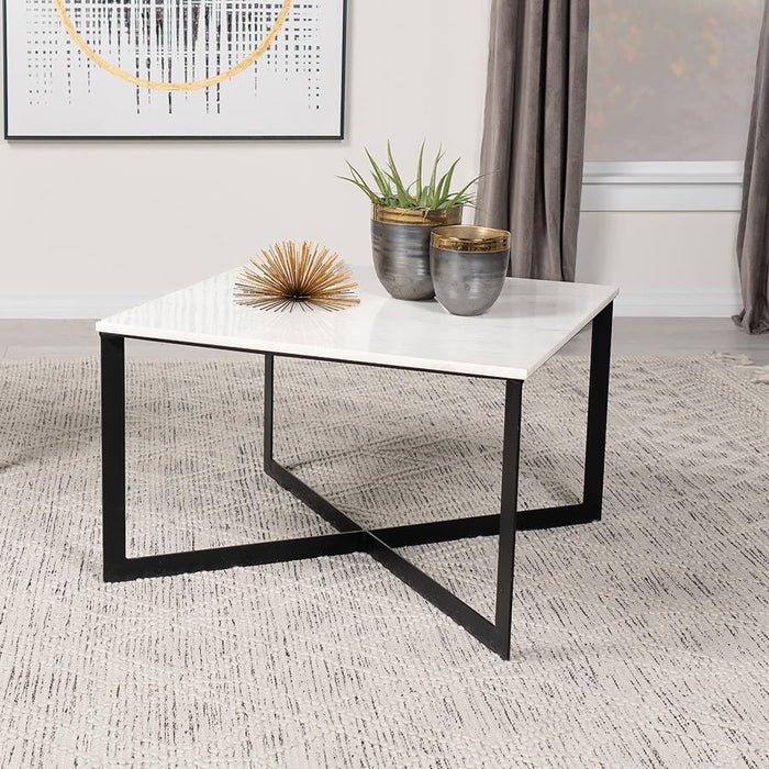 Tobin - Square Marble Top Table - Simple Home Plus
