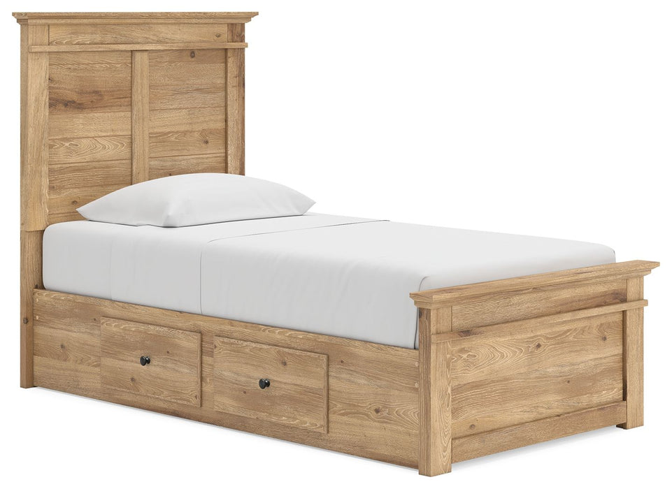 Makidern - Panel Storage Bed With 2 Under Bed Storage Units - Simple Home Plus