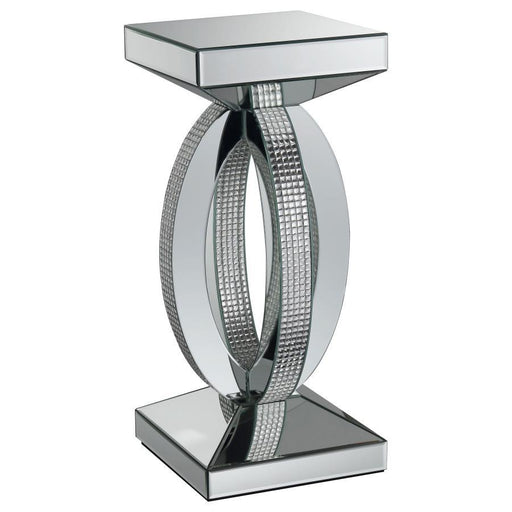 Amalia - Square Mirrored Acrylic Crystal Side End Table - Silver - Simple Home Plus