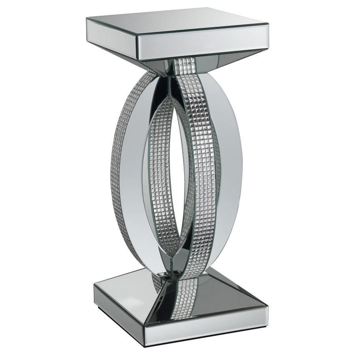 Amalia - Square Mirrored Acrylic Crystal Side End Table - Silver - Simple Home Plus
