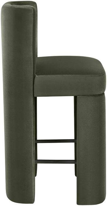 Zuno - Velvet Performance Fabric Upholstered Counter Stool (Set of 2)