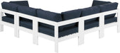 Nizuc - Outdoor Patio 5 Piece Modular Sectional With White Frame - Simple Home Plus