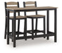 Shoreline Beach - Outdoor Counter Table And 2 Barstools (Set of 3) - Black / Beige - Simple Home Plus