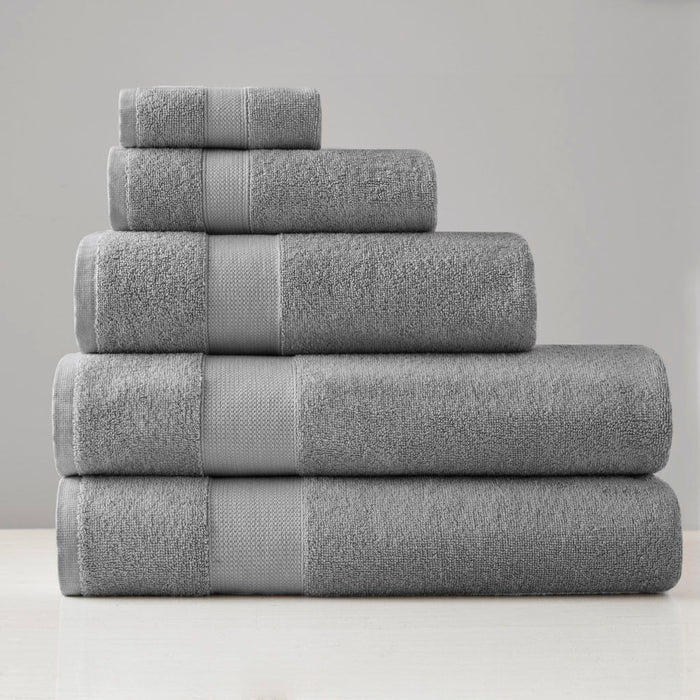 Premium Turkish Cotton 6-Piece 500GSM Plush Towel Set - Charcoal - Simple Home Plus