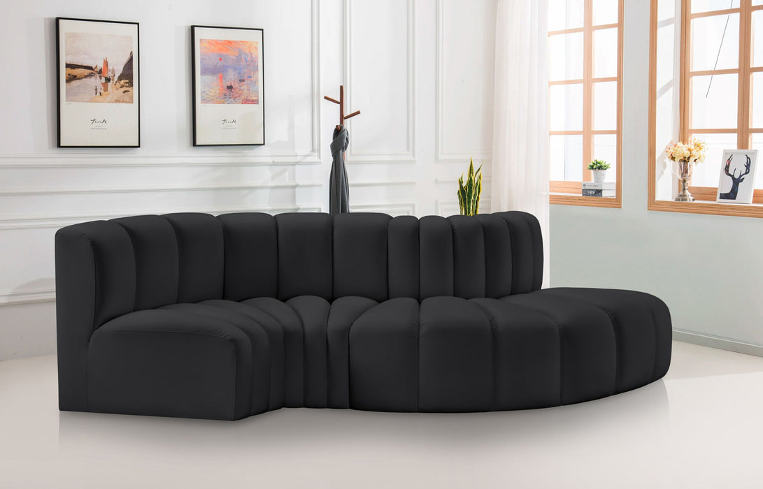 Arc - Faux Leather 4 Piece L-Shaped Modular Sofa - Simple Home Plus