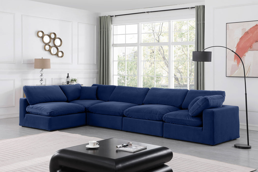 Comfy - 5 Piece Velvet Modular Sectional - Simple Home Plus