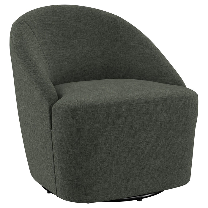 Leon - Upholstered Barrel Accent Swivel Chair - Simple Home Plus