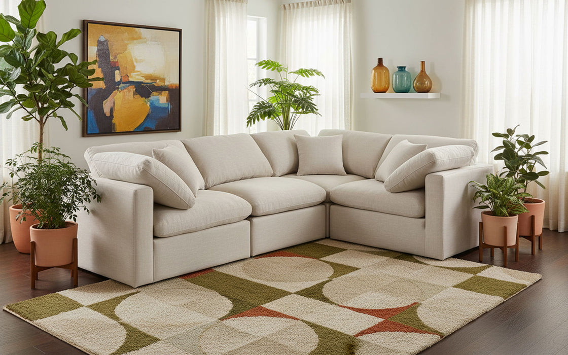 Indulge - Linen 4 Piece Modular Corner Sectional - Simple Home Plus