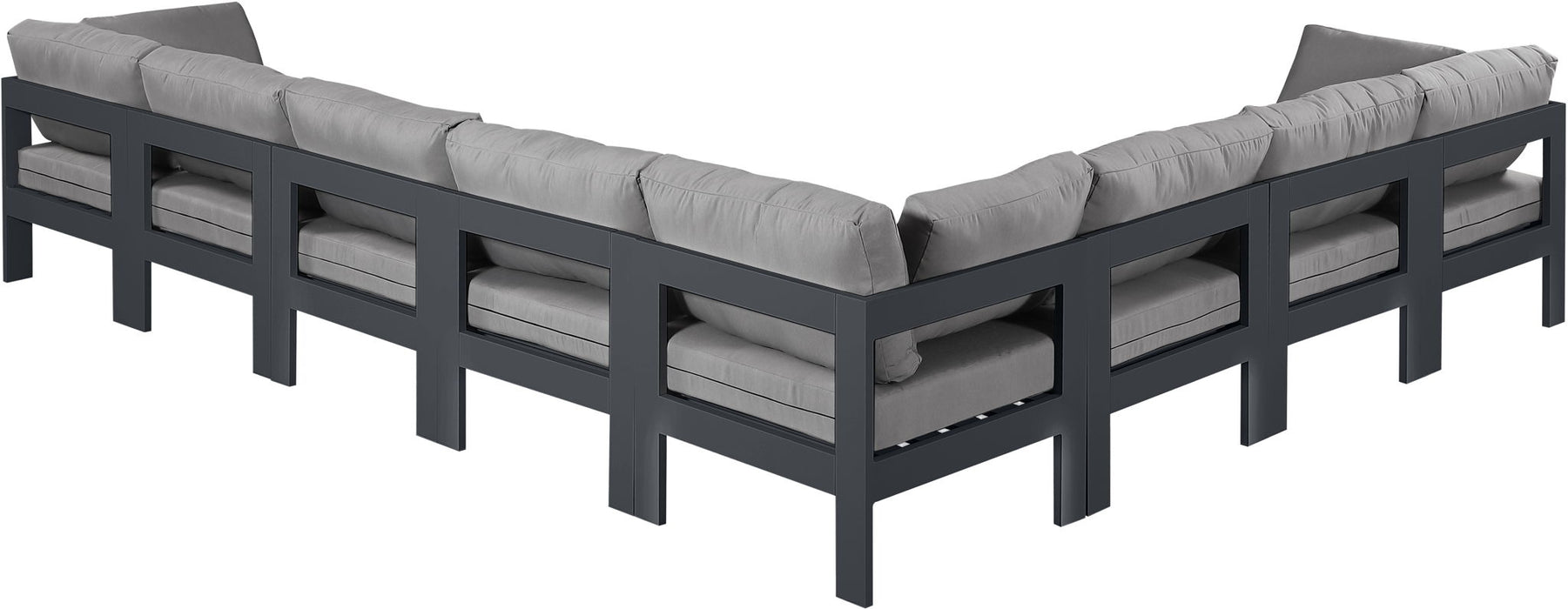 Nizuc - Outdoor Patio 8 Piece Modular Sectional With Gray Frame - Simple Home Plus
