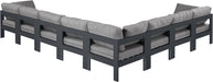Nizuc - Outdoor Patio 8 Piece Modular Sectional With Gray Frame - Simple Home Plus