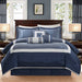 Genevieve - Queen Comforter (Set of 7) - Navy - Simple Home Plus