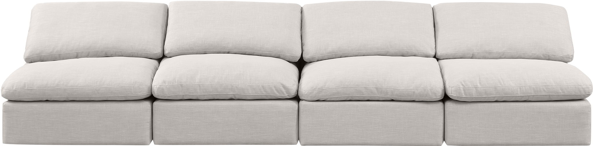 Indulge - Linen 4 Seat Modular Armless Sofa - Simple Home Plus