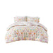Lulu - Floral Reversible Cotton Comforter Set With Throw Pillow - Purple - Simple Home Plus