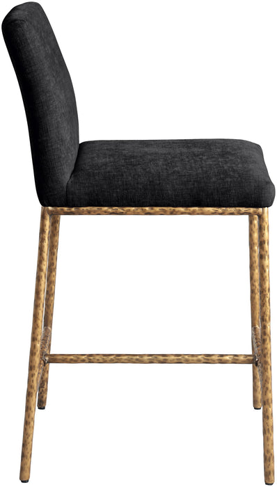 Reeves - Chenille Fabric Upholstered Counter Stool (Set of 2) - Gold Base - Simple Home Plus