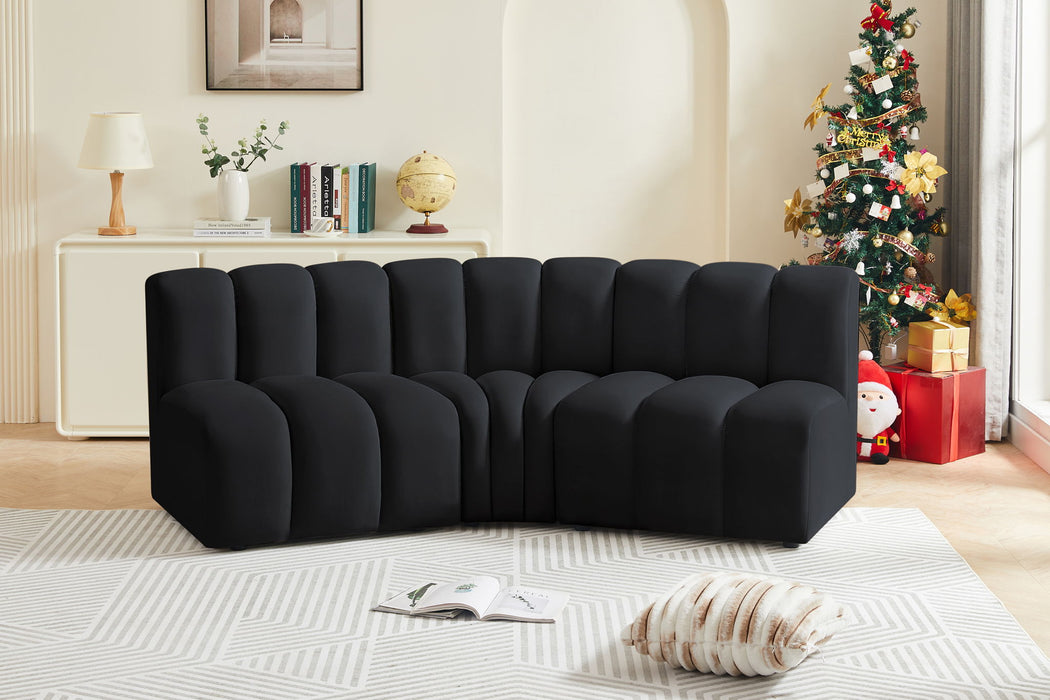 Arc - Velvet 3 Piece Modular Corner Sofa - Simple Home Plus
