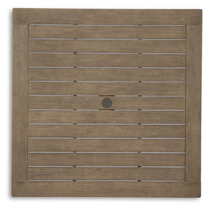 Aria Plains - Brown - Square Dining Table W/Umb Opt - Simple Home Plus