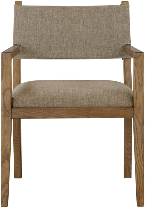 Avon - Linen Textured Performance Fabric Dining Arm Chair - Simple Home Plus