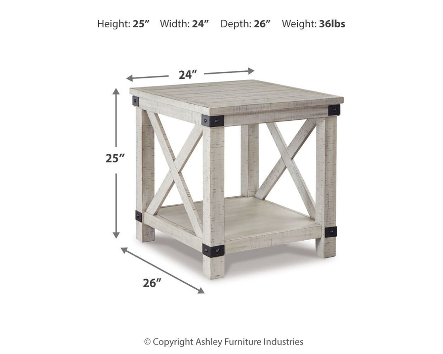 Carynhurst - Rectangular End Table - Whitewash - Simple Home Plus