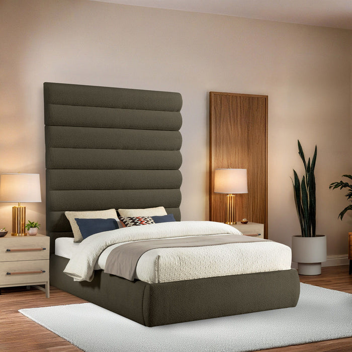 Adam - Boucle Fabric Bed With 89" Headboard - Simple Home Plus