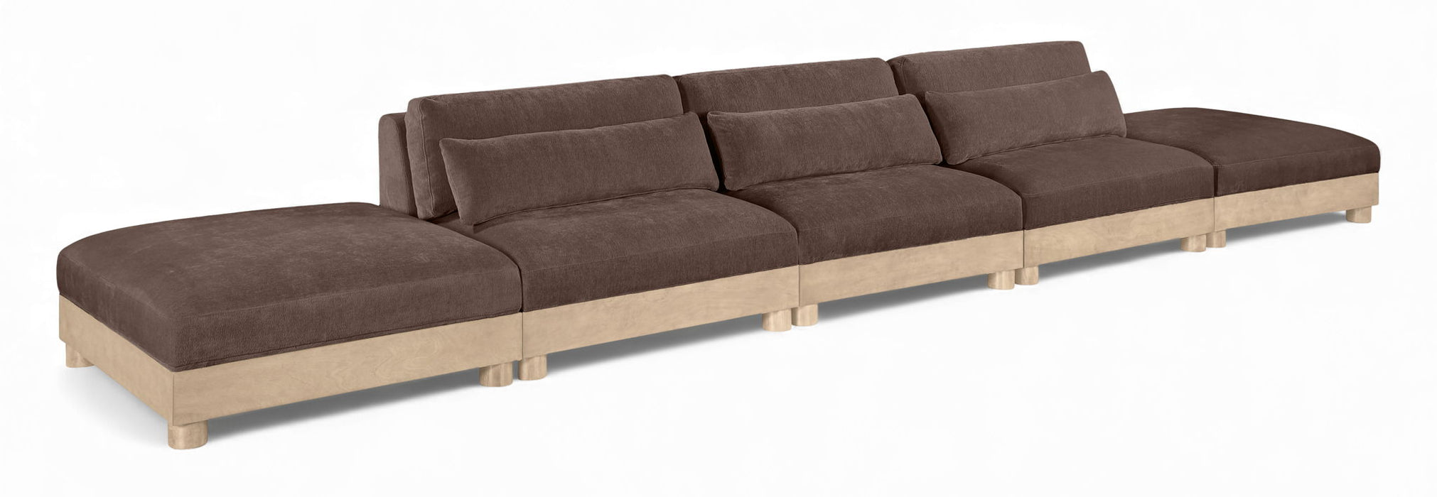 Turin - Chenille Fabric Upholstered Modular Sectional - Brown - Simple Home Plus