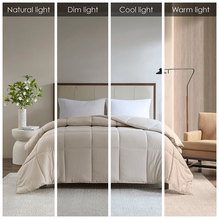 Winfield - 300 Thread Count Cotton Shell Luxury Down Alternative King Comforter - Tan - Simple Home Plus
