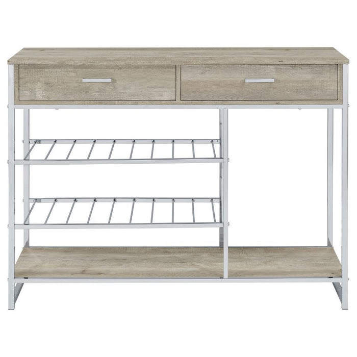 Melrose - 2-Drawer Home Bar Storage With Wine Rack Gray - Gray - Simple Home Plus