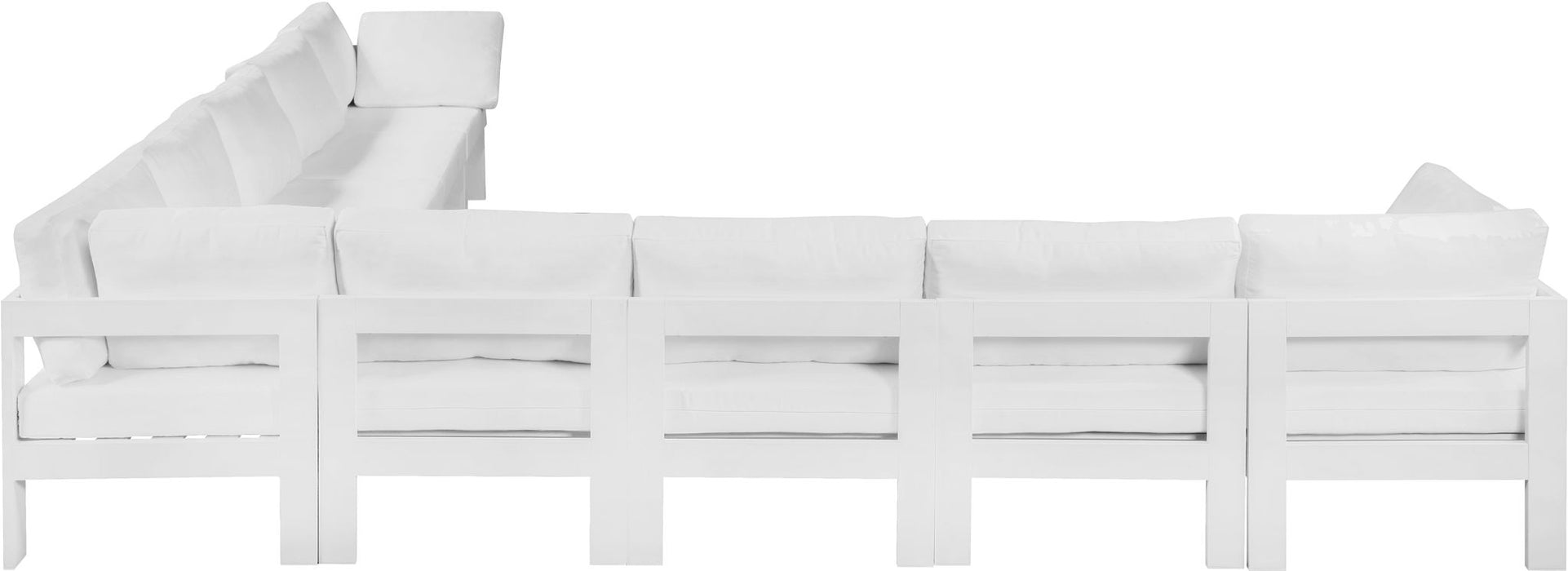 Nizuc - Outdoor Patio 9 Piece Modular Sectional With White Frame - Simple Home Plus