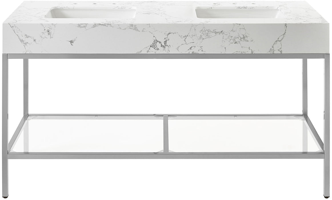 Marmo - Engineered Marble Bathroom Vanity With Chrome Base - Simple Home Plus