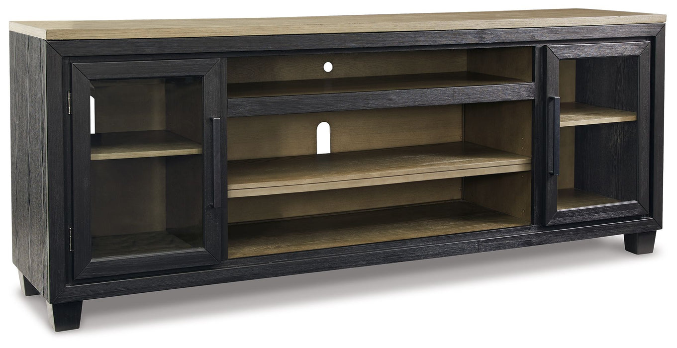 Foyland - Black / Brown - XL TV Stand w/Fireplace Option - Simple Home Plus