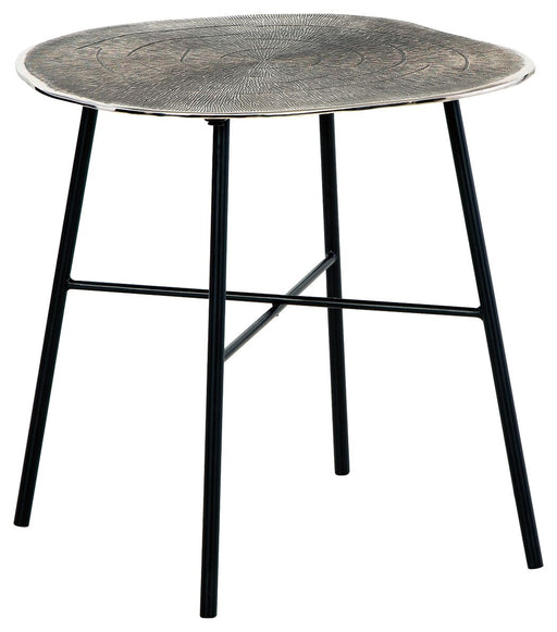 Laverford - Chrome / Black - Round End Table - Simple Home Plus