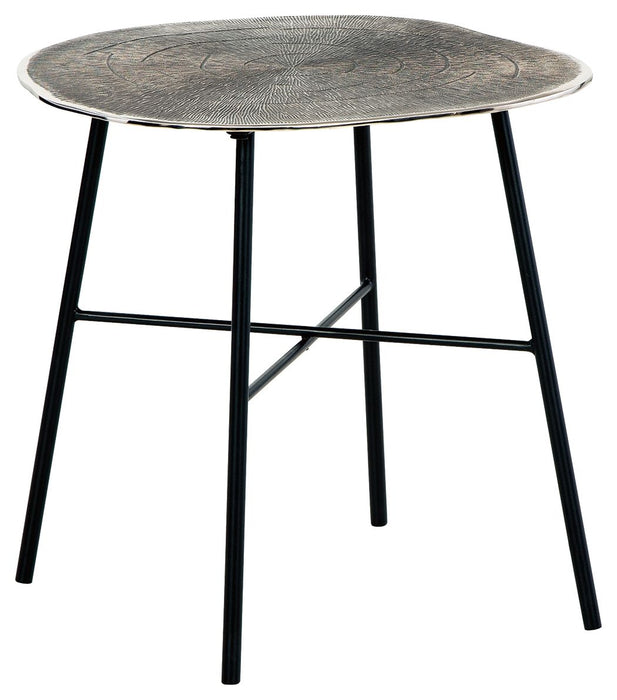 Laverford - Chrome / Black - Round End Table - Simple Home Plus