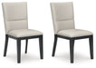 Glinari - Taupe / Black - Dining Upholstered Side Chair (Set of 2) - Simple Home Plus