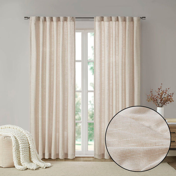 Beals - 95" Rod Pocket And Back Tab Panel - Natural - Simple Home Plus