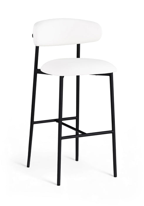 Lupita - Vegan Leather Upholstered Bar Stool With Matte Black Frame (Set of 2) - Simple Home Plus