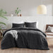 Porter - Twin/Twin Long Soft Washed Pleated Comforter Set - Black - Simple Home Plus