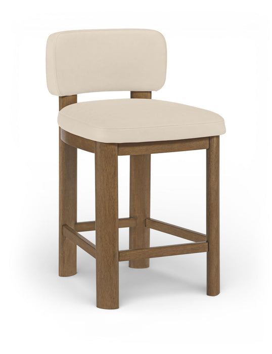 Paloma - Faux Leather Upholstered Counter Stool (Set of 2) - Brown Frame - Simple Home Plus