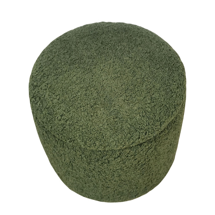 Tara - Round Storage Ottoman - Green - Simple Home Plus