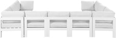 Nizuc - Outdoor Patio 9 Piece Modular Sectional With White Frame - Simple Home Plus