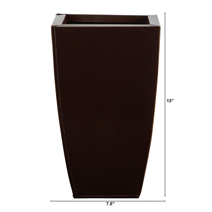 13" Tapered Square Metal Planter