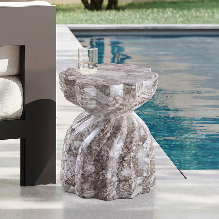 Caserta - Marble Finish Concrete End Table - Simple Home Plus