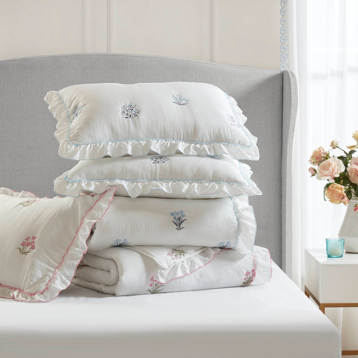 Aglaia - Twin Quilt Set - Pink - Simple Home Plus