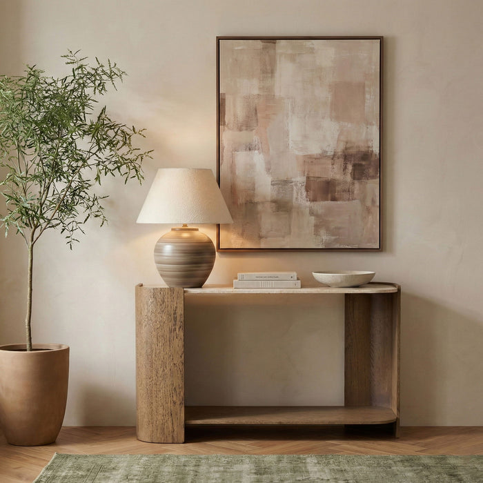 Calabria - Marble And Oak Wood Table - Simple Home Plus