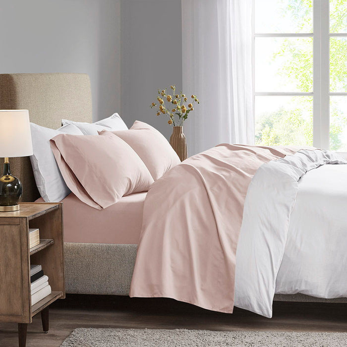 Twin Long All Season Moisture Wicking Lightweight Sheet Set - Blush - Simple Home Plus