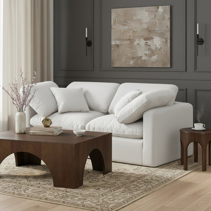 Indulge - Linen 2 Piece Modular Sofa - White - Simple Home Plus